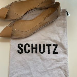 Schultz transparent flats. Gently used. Size 8